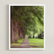"The Street I Live On II" - Art Print in Foggy Green by Erin Niehenke - Framed