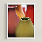 "Colorful Jars" - Art Print in Fiesta Green by Jayna B - Framed
