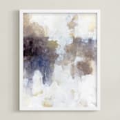 "Highlandia 3" - Art Print in White Neutral by M Gloria Hunter - Framed