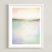 "Coral Bay" - Art Print in Coral Pink by AlisonJerry - Framed