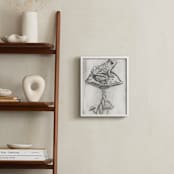 "Toad on Mushroom Monoprint" - Art Print in Charcoal by Marta Berk - In a Room