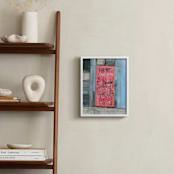"Pink Door" - Art Print in Pink Coral by Hadas Tal - In a Room