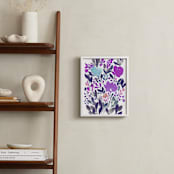 "HAND PAINTED FLOWERS_4G" - Art Print in purple by Ramoncita - aticnomar - In a Room