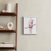 "Rose Breasted Cockatoo, Simply Elegant" - Art Print in Pale Rose Pink by Lauren Rogoff - In a Room