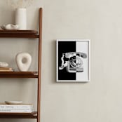 "Two-Tone Rotary Phone" - Art Print in Night Black by Jonathan Brooks - In a Room
