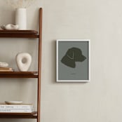 "Tonal Pet Silhouette: Custom Print with Text" - Custom Print in Olive Shadow by Minted - In a Room