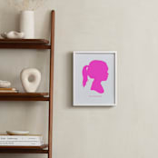 "Custom Silhouette Letterpress Art" - Custom Letterpress Print in Neon Pink by Minted - In a Room