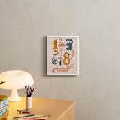 "Safari Friends Numerals" - Personalized Art Print in Flamingo by Jenna Holcomb - In a Room
