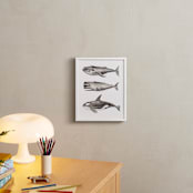 "Three Stacked Whales" - Art Print in Grey by Two if by Sea Studios - In a Room