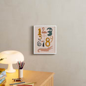 "Safari Friends Numerals" - Art Print in Flamingo by Jenna Holcomb - In a Room