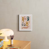 "Safari Friends Numerals" - Art Print in Flamingo by Jenna Holcomb - In a Room