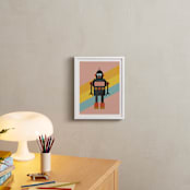 "Retro Robot" - Art Print in Bubblegum by Morgan Kendall - In a Room