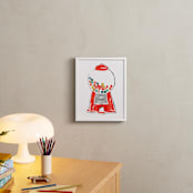 "Gumball Machine" - Art Print in Bright Red by Kelly Ventura - In a Room