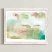 "Window Seat" - Art Print in Moss Green by Erika Firm - Framed