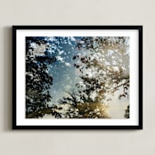 "Double The Oaks" - Art Print in Smalt Blue by Candice Estep - Framed