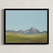 "Mountain Valley" - Art Print in ice blue by Laura Morris - Framed