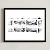 "Invisible Ink" - Art Print in Charc by Stephanie Nowotarski - Framed