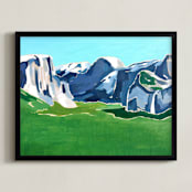 "Vallie " - Art Print in Distant Blue by Katie Craig - Framed