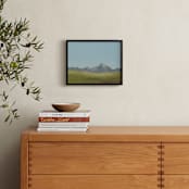 "Mountain Valley" - Art Print in ice blue by Laura Morris - In a Room