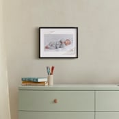 "Modern Shimmer" - Personalized Foil-Pressed Art Print in Gold by Alston Foster - In a Room