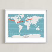 "You are Here" - Personalized Art Print in Ocean by Michelle Roman - Framed