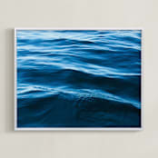 "Into the Deep Blue Sea" - Art Print in Deep Royal Blue by Charlotte Mello Stevenson - Framed