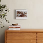 "Scripted Four Photo: Framed Photo" - Framed Photo in Marshmallow by Pati Cascino - In a Room