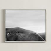 "Horseback" - Art Print in Black and White by Anne Ciotola - Framed