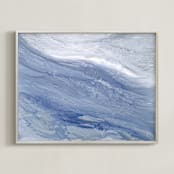 "blue dalliance" - Art Print in white grey blue by Teodora Guererra - Framed