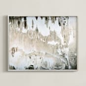 "Textured Birch" - Art Print in Putty by Melanie Severin - Framed