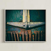 "Ford Grill" - Art Print in dark teal by Alexis Arnold - Framed
