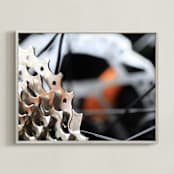 "A Clean Bike is a Fast Bike" - Art Print in burnt orange by Janie Allen - Framed
