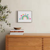 "Pom Pom Rainbow" - Art Print in Baby Pink by Emanuela Carratoni - In a Room