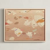 "Aki " - Art Print in Orange Brown by Shiho Whitehead - Framed Canvas