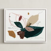 "I Wandered in the Forest" - Art Print in Forest Green by Sarah McInroe - Framed Canvas