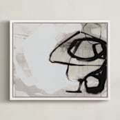 "Black Impact" - Art Print in Light Grey by Kirsta Benedetti - Framed Canvas