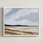 "US 90 To Valentine" - Art Print in Mist by Kati Ramer - Framed Canvas