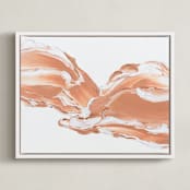 "Lost in Time" - Art Print in Peach by Sarah Lund - Framed Canvas