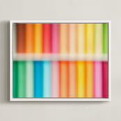 "Melting Popscicles (horizontal)" - Art Print in raspberry by Helen Makadia - Framed Canvas