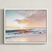 "Pacific Daydream Sorbet" - Art Print in sorbet by Kamala Nahas - Framed Canvas