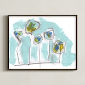 "Hymnody" - Art Print in Turquoise by Misty Hughes - Framed