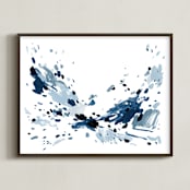 "Dusty Sky" - Art Print in Light Blue by Katie Craig - Framed