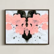 "Heart Meets Body" - Art Print in heart pink by Lauren Packard - Framed