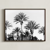 "Laid Back Palms" - Art Print in Gray by Three Wings North - Framed