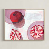 "Pomegranates " - Art Print in Deep Red by Kinga Subject - Framed