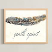 "Gentle Spirit" - Art Print in Teal Blue by Stephanie Toral - Framed