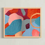 "Aspiration" - Art Print in orange burgundy by FERNANDA MARTINEZ - Framed