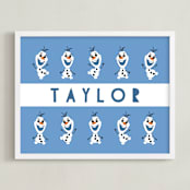 "Disney's Olaf Song" - Personalized Art Print in Frost by Vivian Yiwing - Framed