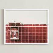 "matinee" - Art Print in Retro Red by Maja Cunningham - Framed