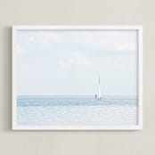 "Aimlessly" - Art Print in Silver Blue by Alexandra Feo - Framed